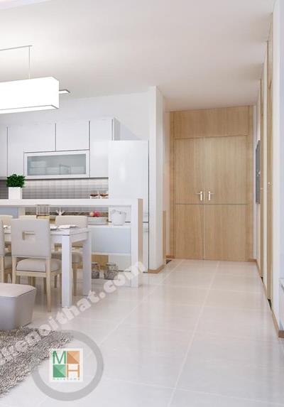 Cửa gỗ tự nhiên tại chung cư Golden Palace Mai Linh - Căn hộ C3