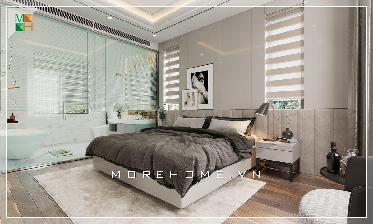 Mẫu giường ngủ sofa hiện đại, cao cấp tôn vẻ sang trọng cho không gian phòng ngủ. Thiết kế nội thất phòng ngủ biệt thự