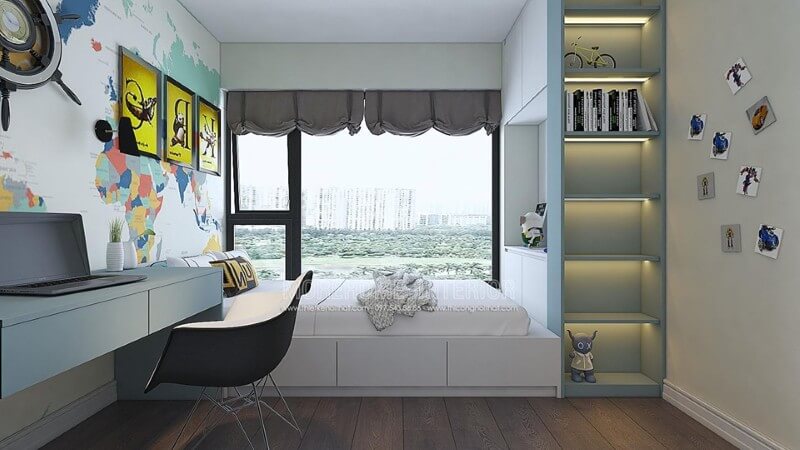 Trang trí nội thất phòng ngủ cho bé trai năng động trẻ trung